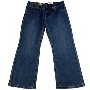 TK AXEL Men's 38x30 Slim Bootcut Boot Cut Jeans W38 L30 Dark Wash Denim